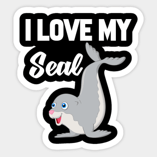 I Love My Seal Sticker